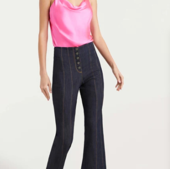 NWT "Cinq a Sept" 100% pink Silk camisole with cowl neckline. - Picture 2 of 5